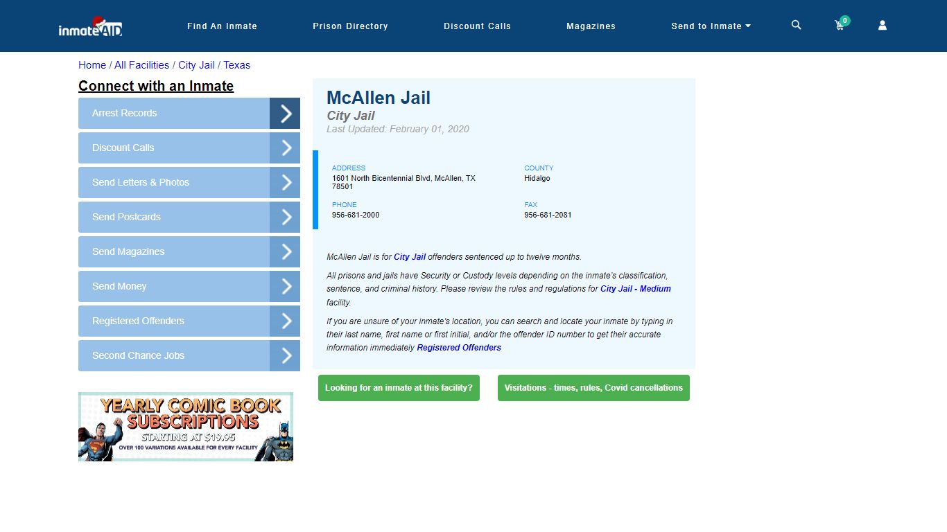 McAllen Jail | Inmate Locator